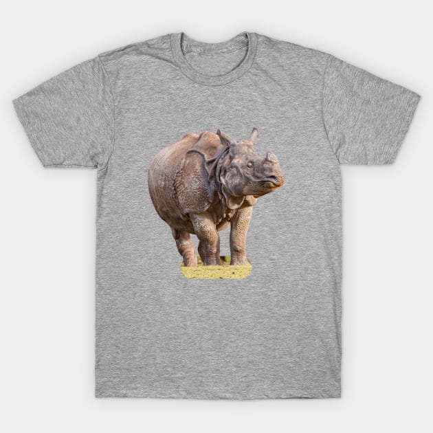 Indian one-horned rhino T-Shirt by dalyndigaital2@gmail.com